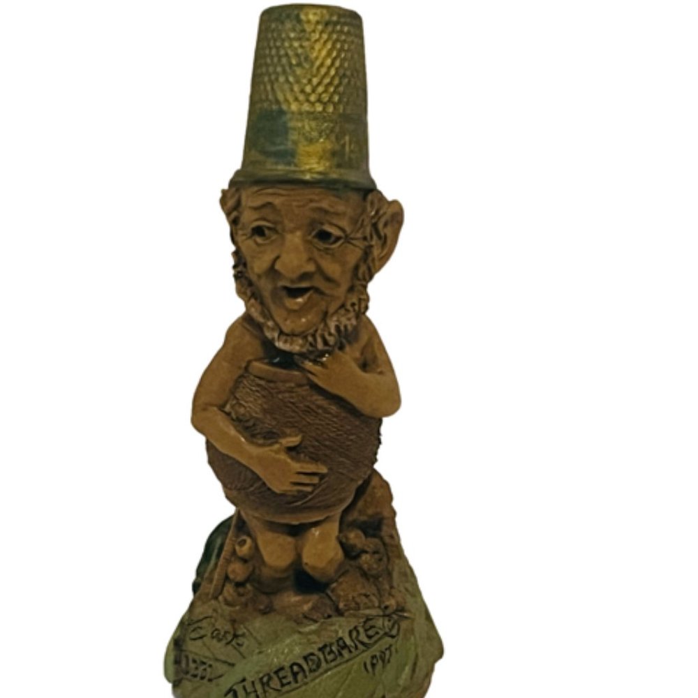Tom Clark Figurine vtg sculpture signed Cairn Wolfe thimble Threadbare dwarf